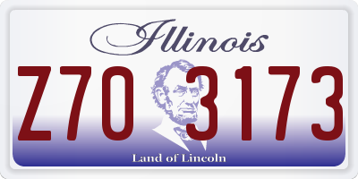 IL license plate Z703173