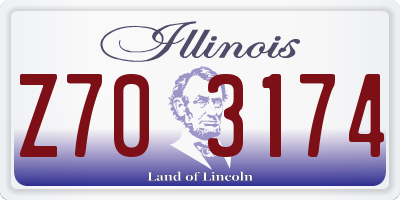 IL license plate Z703174
