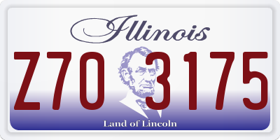 IL license plate Z703175