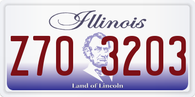 IL license plate Z703203