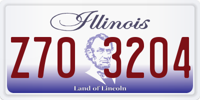 IL license plate Z703204