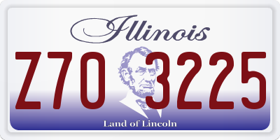 IL license plate Z703225