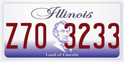 IL license plate Z703233