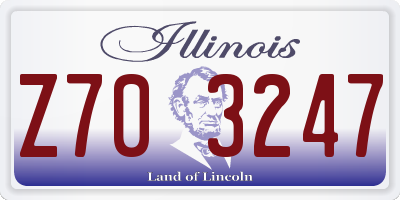 IL license plate Z703247