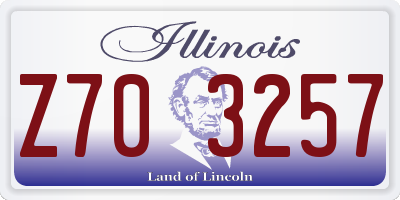 IL license plate Z703257
