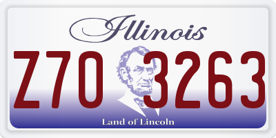 IL license plate Z703263