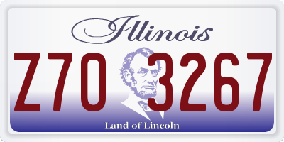 IL license plate Z703267