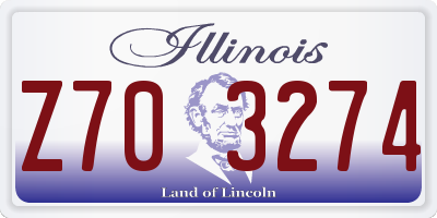 IL license plate Z703274