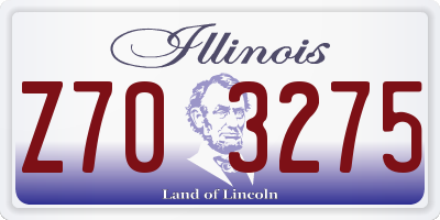 IL license plate Z703275