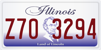 IL license plate Z703294