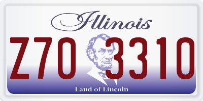 IL license plate Z703310