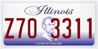 IL license plate Z703311