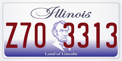 IL license plate Z703313