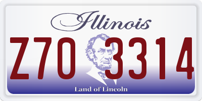 IL license plate Z703314