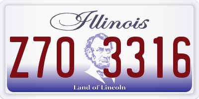 IL license plate Z703316