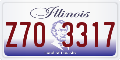 IL license plate Z703317