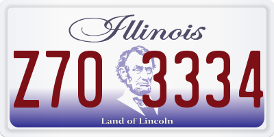 IL license plate Z703334