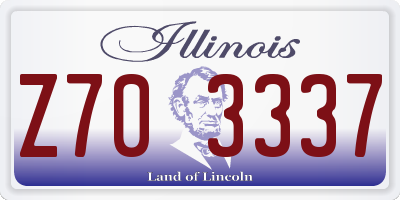 IL license plate Z703337
