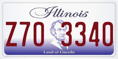 IL license plate Z703340