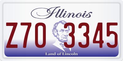 IL license plate Z703345