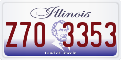 IL license plate Z703353