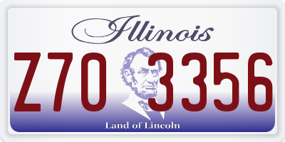 IL license plate Z703356