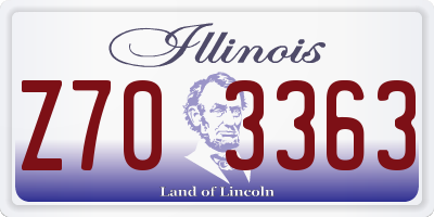IL license plate Z703363
