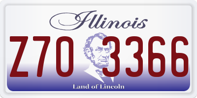 IL license plate Z703366