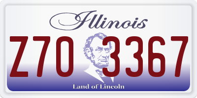 IL license plate Z703367