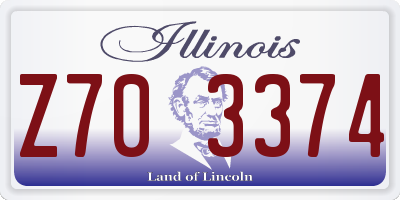 IL license plate Z703374