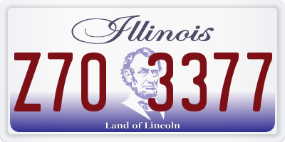 IL license plate Z703377