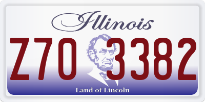 IL license plate Z703382