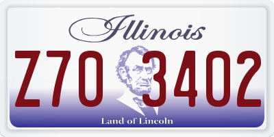 IL license plate Z703402