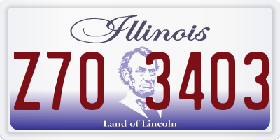 IL license plate Z703403