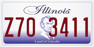 IL license plate Z703411