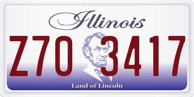 IL license plate Z703417