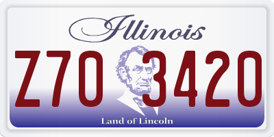 IL license plate Z703420