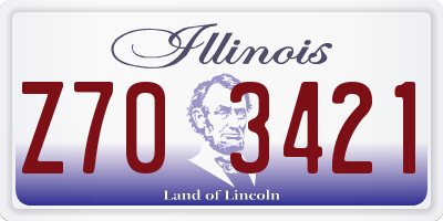 IL license plate Z703421