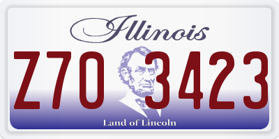 IL license plate Z703423