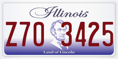 IL license plate Z703425