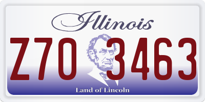IL license plate Z703463
