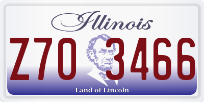 IL license plate Z703466