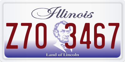 IL license plate Z703467