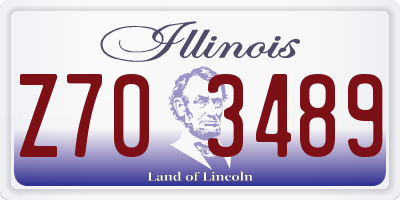 IL license plate Z703489