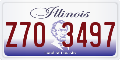 IL license plate Z703497