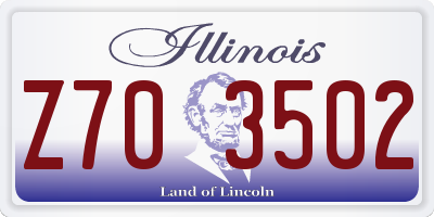 IL license plate Z703502