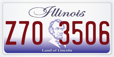 IL license plate Z703506