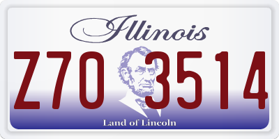 IL license plate Z703514