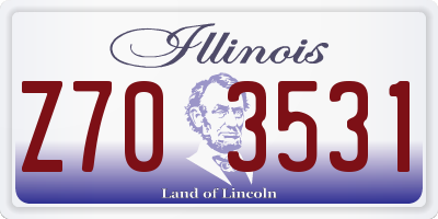 IL license plate Z703531