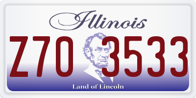 IL license plate Z703533